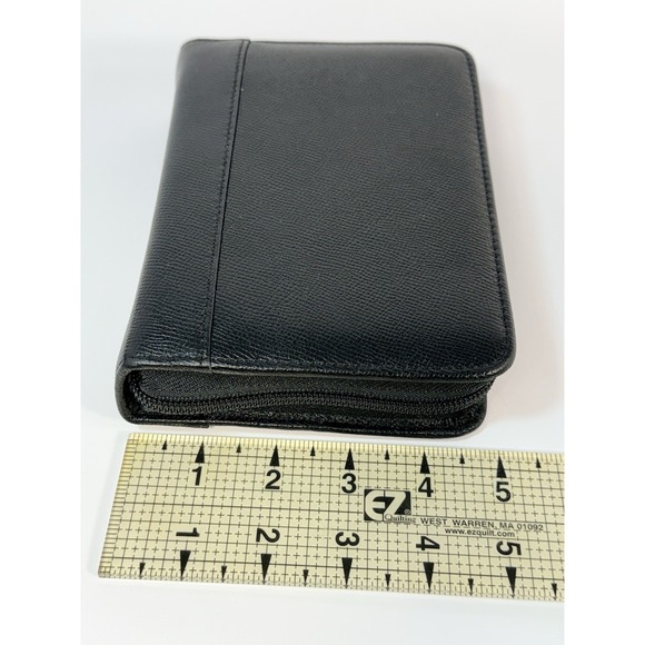 Levenger Black & White Leather Travel Organizer Tech Accessories Storage Case - Picture 12 of 14